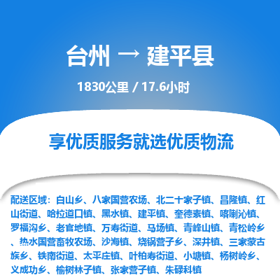 臺(tái)州到建平縣物流專線