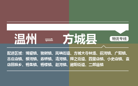 溫州到方城縣物流專(zhuān)線(xiàn)