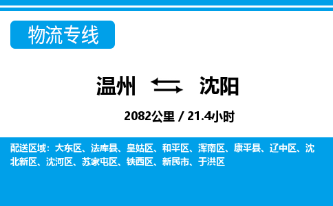 溫州到沈陽和平區(qū)物流專線