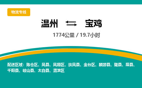 溫州到寶雞金臺區(qū)物流專線