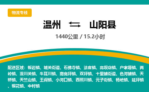 溫州到山陽(yáng)縣物流專線