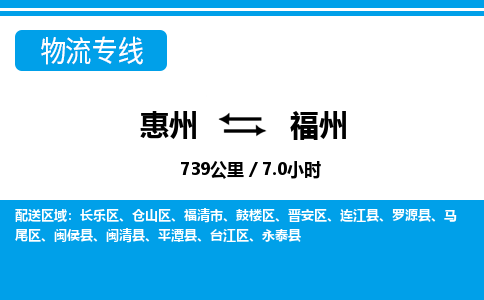 惠州到福州晉安區(qū)物流公司